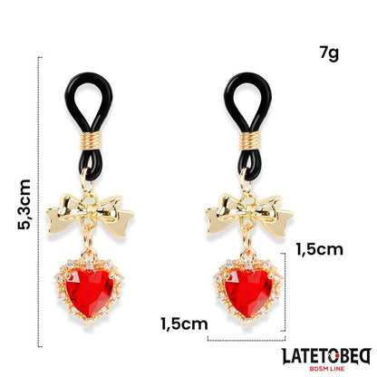 LATETOBED BDSM LINE - PINZAS PARA PEZONES CON JOYA