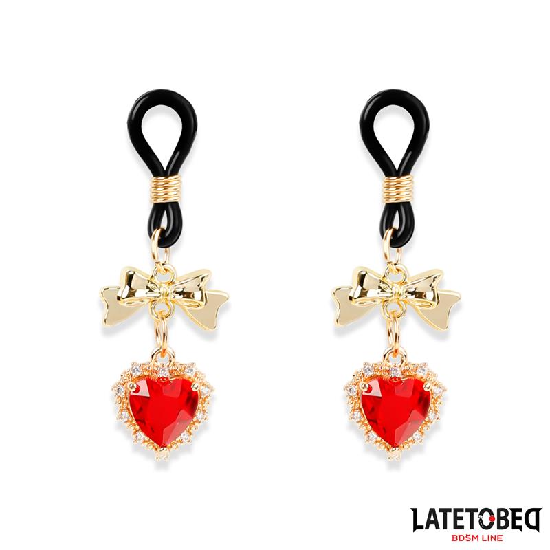 LATETOBED BDSM LINE - PINZAS PARA PEZONES CON JOYA