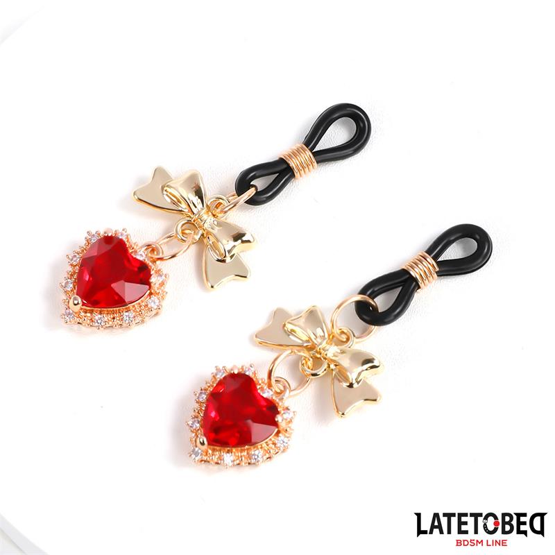 LATETOBED BDSM LINE - PINZAS PARA PEZONES CON JOYA