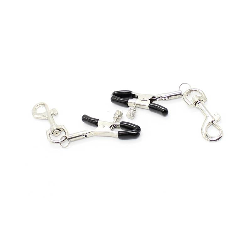 LATETOBED BDSM LINE - PINZAS PARA PEZONES CON MOSQUETONES METAL