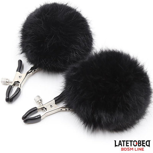 LATETOBED BDSM LINE - PINZAS PARA PEZONES CON PELO NEGRO