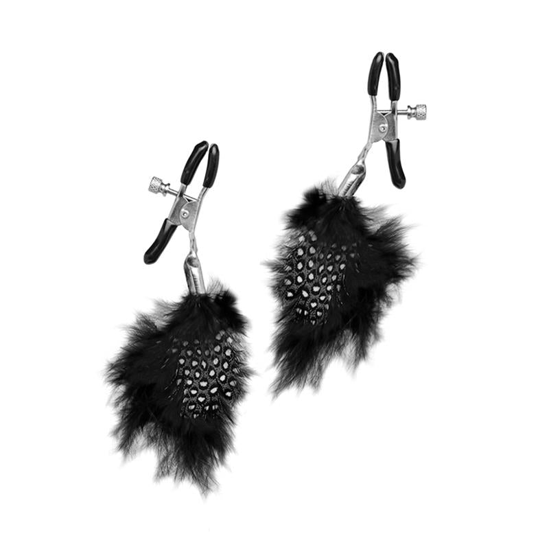 FETISH FANTASY L.E. - PINZAS PARA PEZONES CON PLUMAS NEGRO