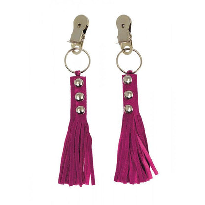 BONDAGE PLAY - PINZAS PARA PEZONES CUERO ROSA