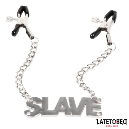 LATETOBED BDSM LINE - PINZAS PARA PEZONES LEMA SLAVE