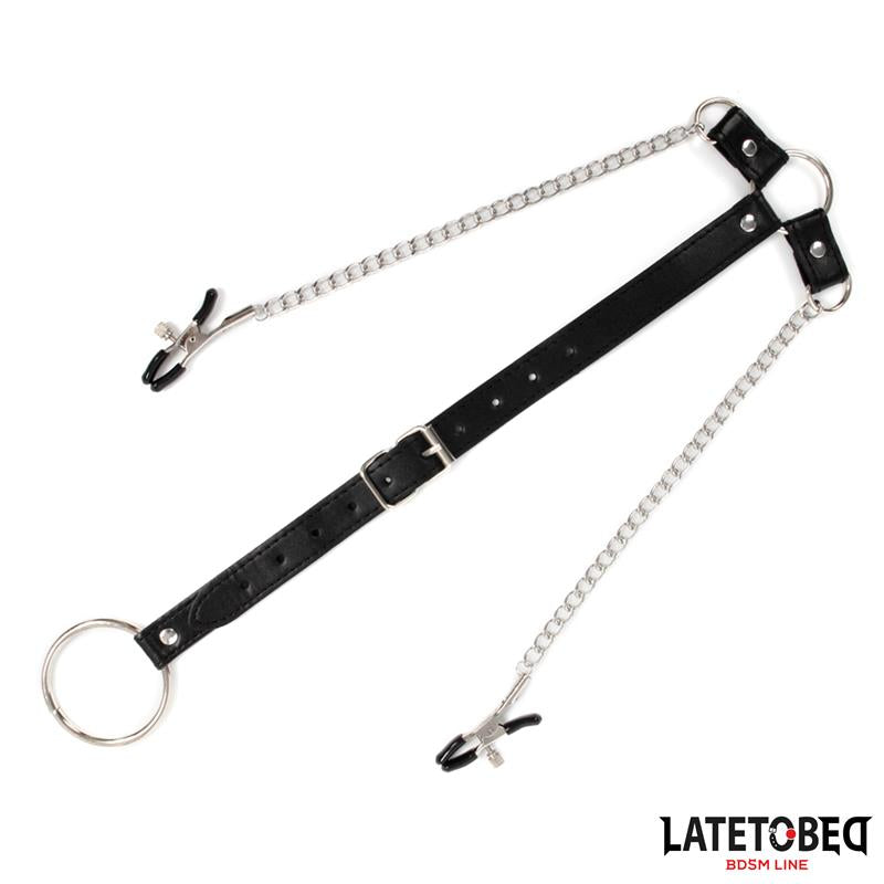 LATETOBED BDSM LINE - PINZAS PARA PEZONES Y ANILLO PARA EL PENE