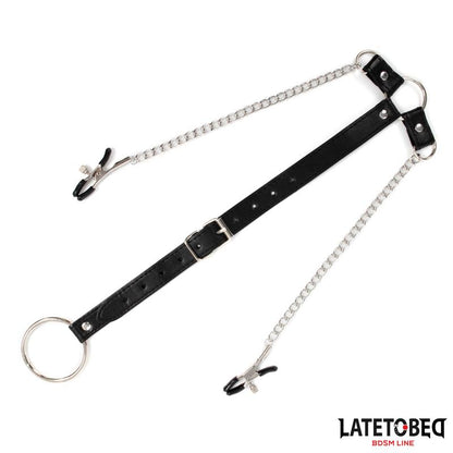 LATETOBED BDSM LINE - PINZAS PARA PEZONES Y ANILLO PARA EL PENE
