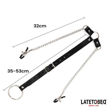 LATETOBED BDSM LINE - PINZAS PARA PEZONES Y ANILLO PARA EL PENE