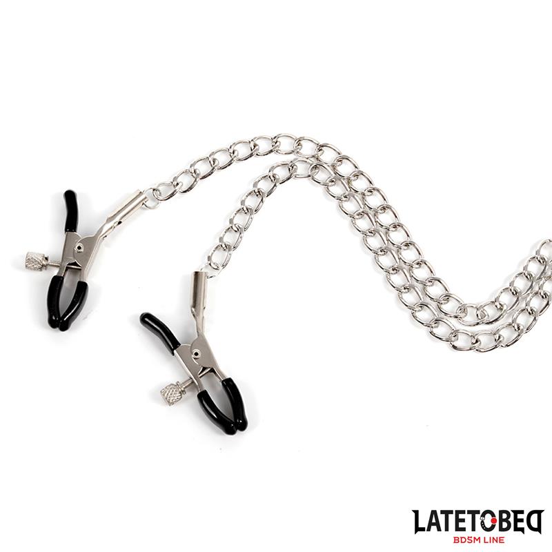 LATETOBED BDSM LINE - PINZAS PARA PEZONES Y ANILLO PARA EL PENE
