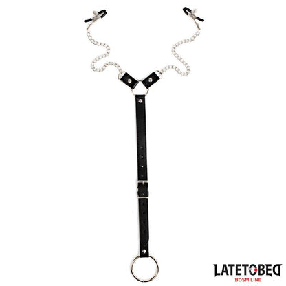 LATETOBED BDSM LINE - PINZAS PARA PEZONES Y ANILLO PARA EL PENE