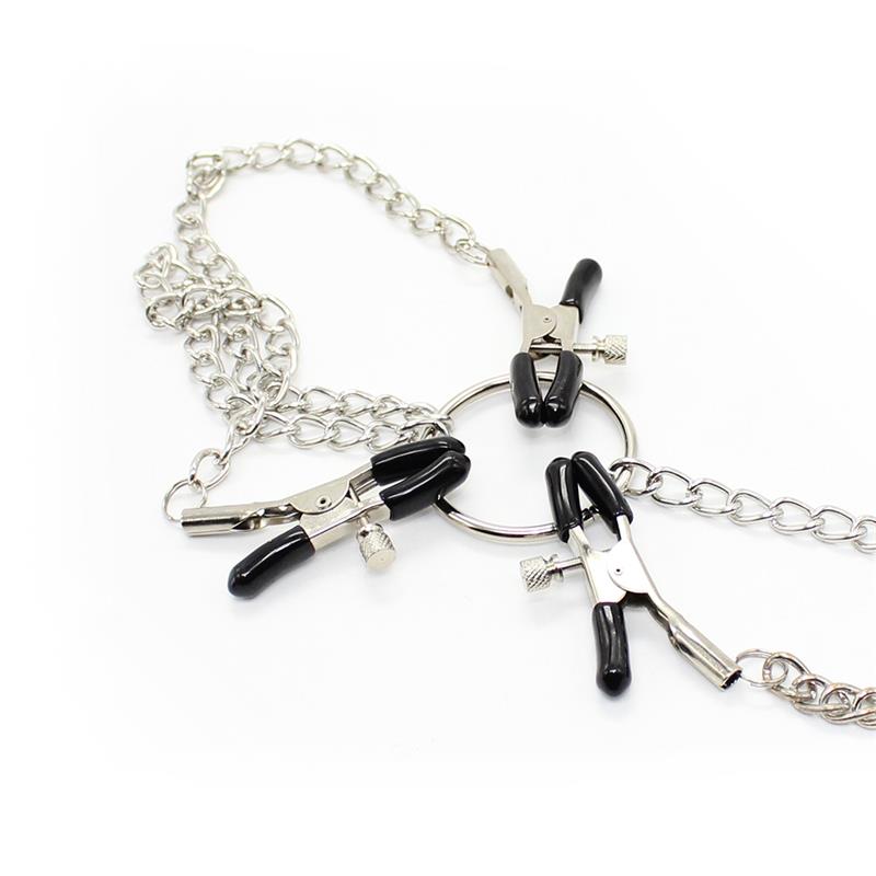 LATETOBED BDSM LINE - PINZAS PARA PEZONES Y CLÍTORIS CON CADENA METAL