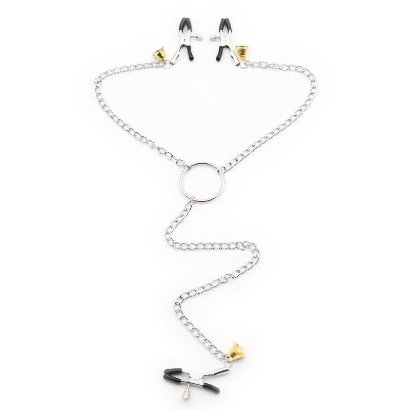 LATETOBED BDSM LINE - PINZAS PARA PEZONES Y CLITORIS CON CADENA METAL