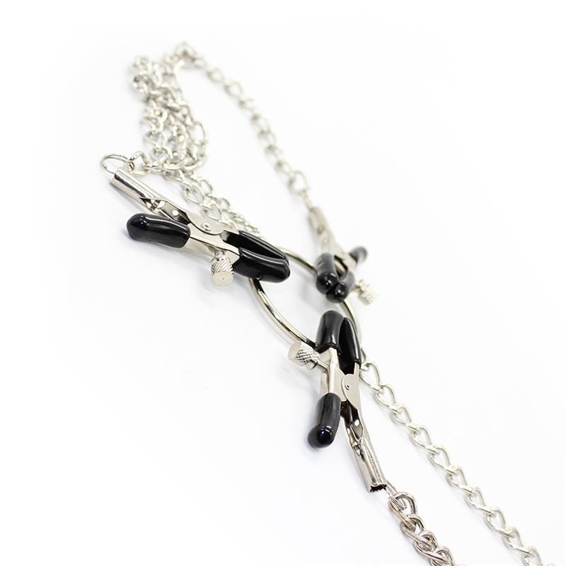 LATETOBED BDSM LINE - PINZAS PARA PEZONES Y CLÍTORIS CON CADENA METAL