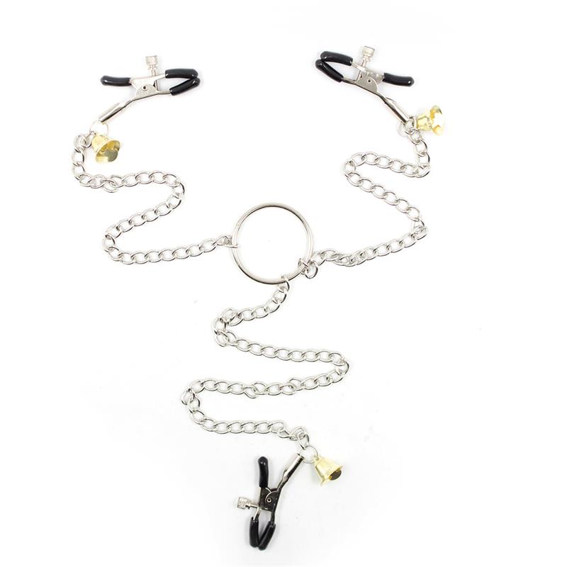 LATETOBED BDSM LINE - PINZAS PARA PEZONES Y CLITORIS CON CADENA METAL