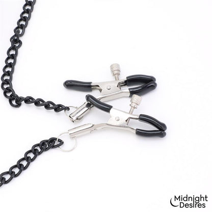 MIDNIGHT DESIRES - PINZAS PARA PEZONES Y MORDAZA DE BOLA