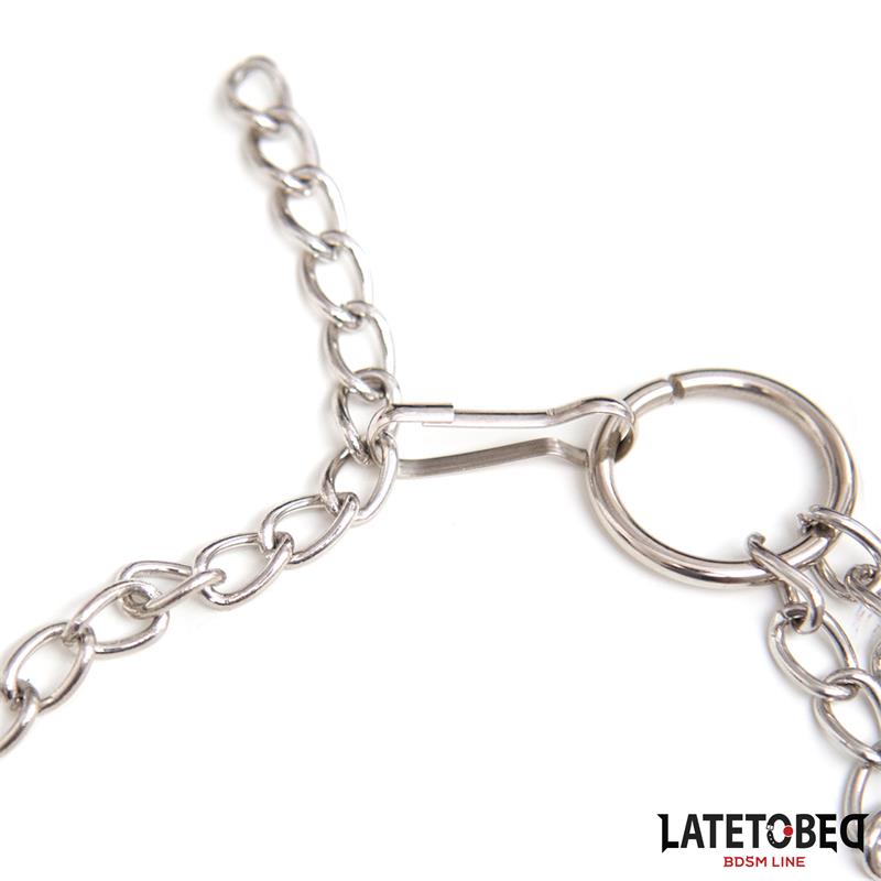 LATETOBED BDSM LINE - PINZAS PEZONES CON ANILLO PARA PENE TALLA ÚNICA