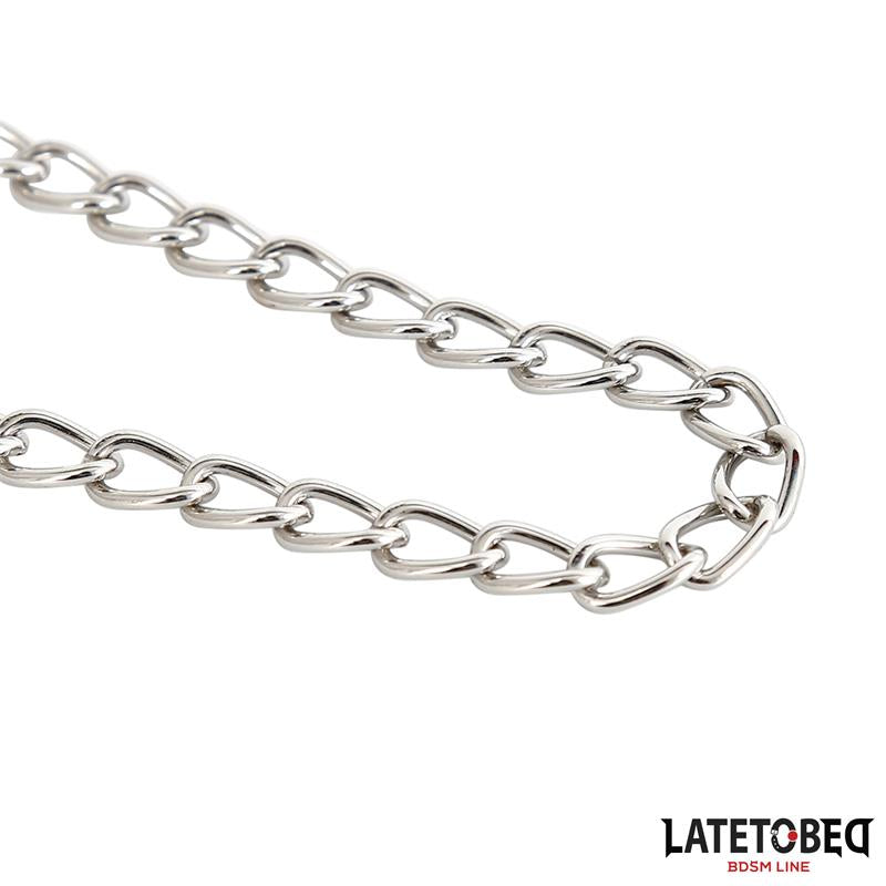 LATETOBED BDSM LINE - PINZAS PEZONES CON CADENA 40.5CM ZINC