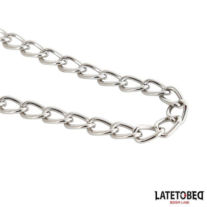 LATETOBED BDSM LINE - PINZAS PEZONES CON CADENA 40.5CM ZINC