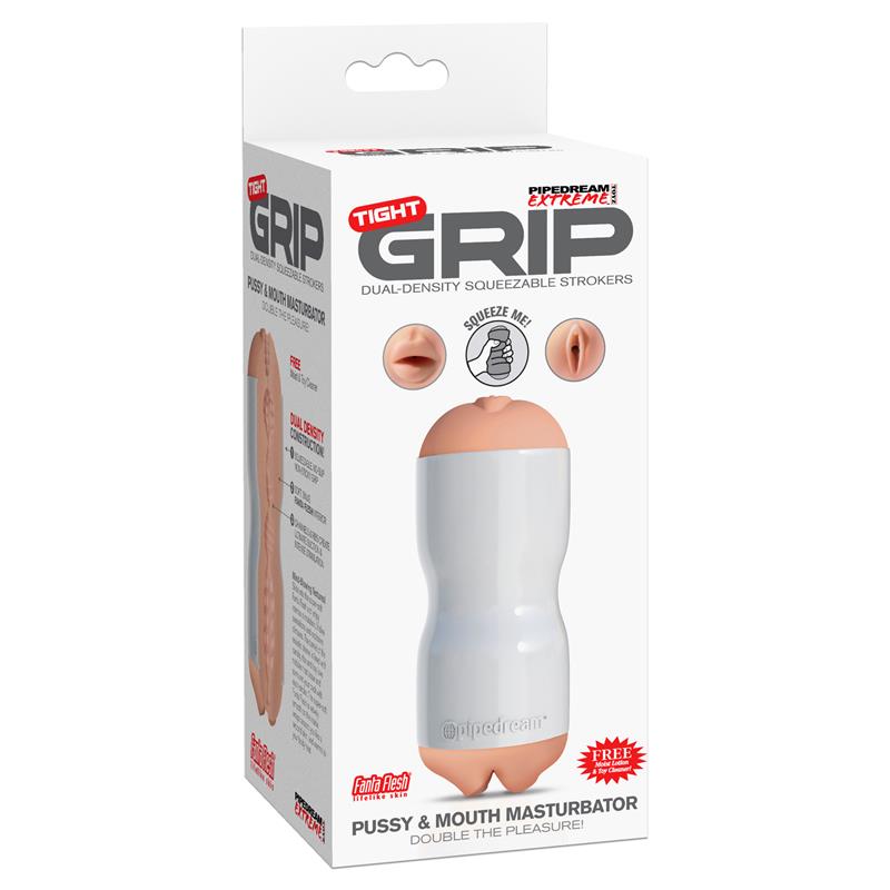 PDX TOYZ - PIPEDREAM EXTREME TOYZ MASTURBADOR TIGHT GRIP PUSSY & MOUTH COLOR BLANCO