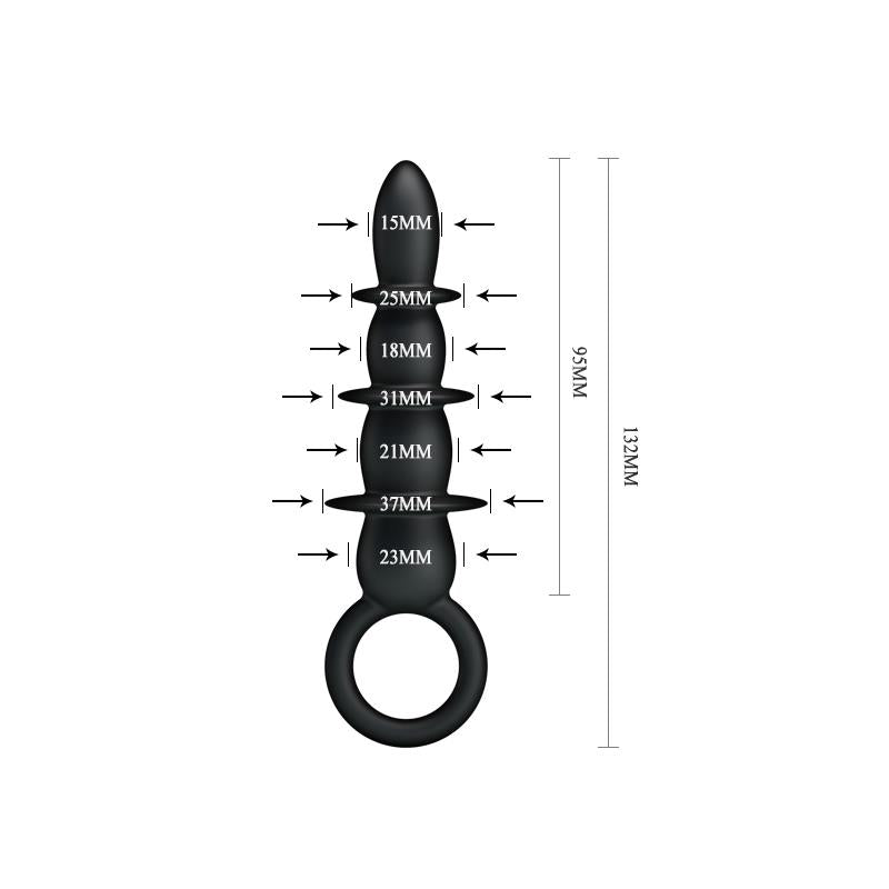 PRETTYLOVE - PLUG ANAL 3 ZONAS NEGRO CL100