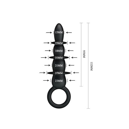 PRETTYLOVE - PLUG ANAL 3 ZONAS NEGRO CL100