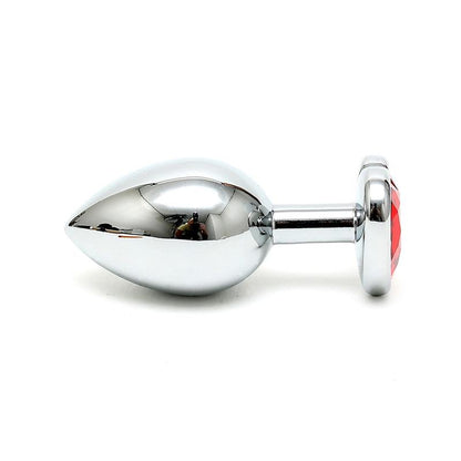 BONDAGE PLAY - PLUG ANAL ACERO INOX CRISTAL CORAZÓN ROJO