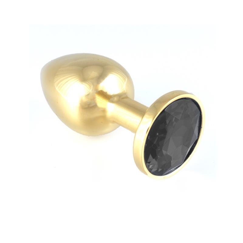 BONDAGE PLAY - PLUG ANAL ACERO INOXIDABLE DORADO-NEGRO