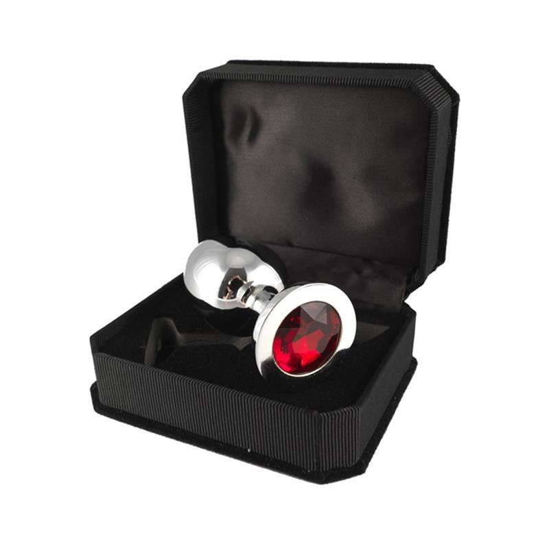 BONDAGE PLAY - PLUG ANAL ACERO INOXIDABLE ROJO