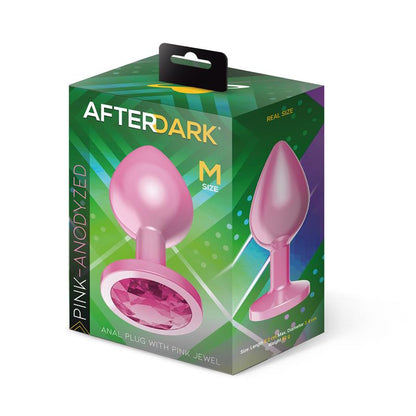 AFTERDARK - PLUG ANAL ANODIZADO ROSA CON JOYA TALLA M