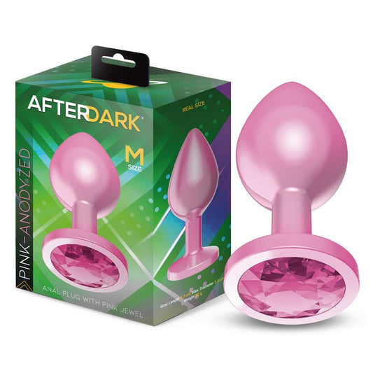 AFTERDARK - PLUG ANAL ANODIZADO ROSA CON JOYA TALLA M