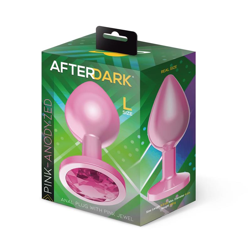 AFTERDARK - PLUG ANAL ANODIZADO ROSA CON ROSA TALLA L