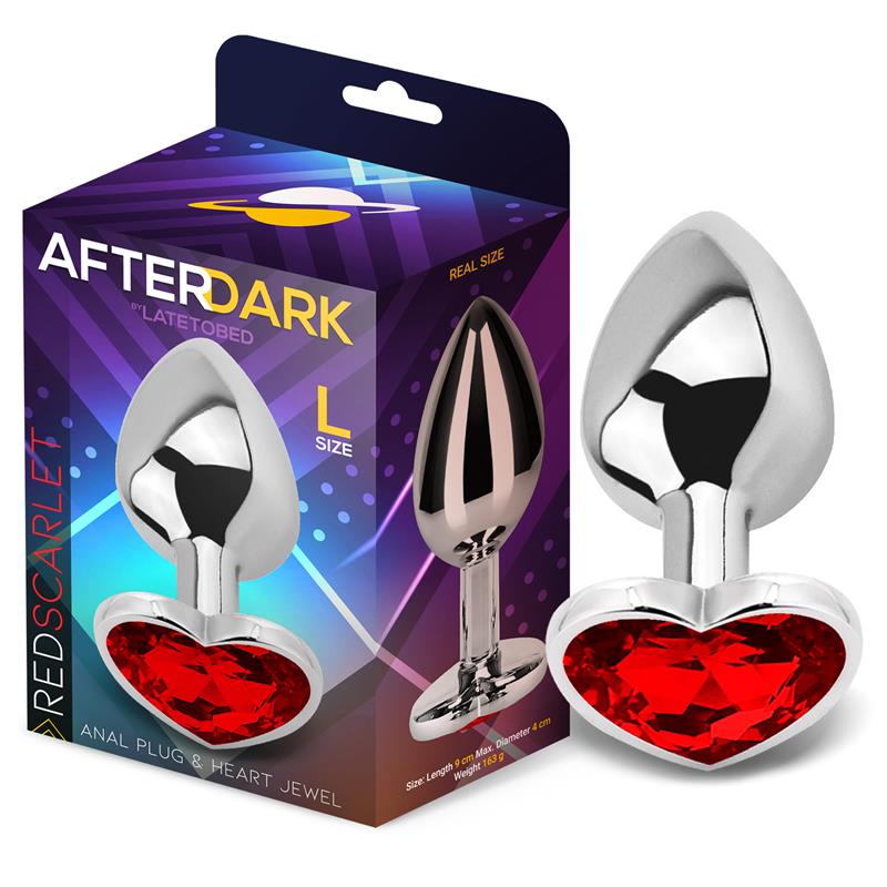 AFTERDARK - PLUG ANAL BASE CORAZÓN RED SCARLET TALLA L