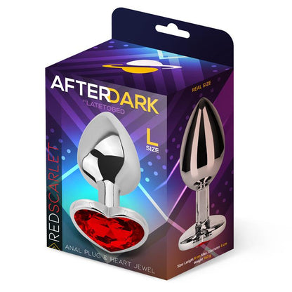 AFTERDARK - PLUG ANAL BASE CORAZÓN RED SCARLET TALLA L