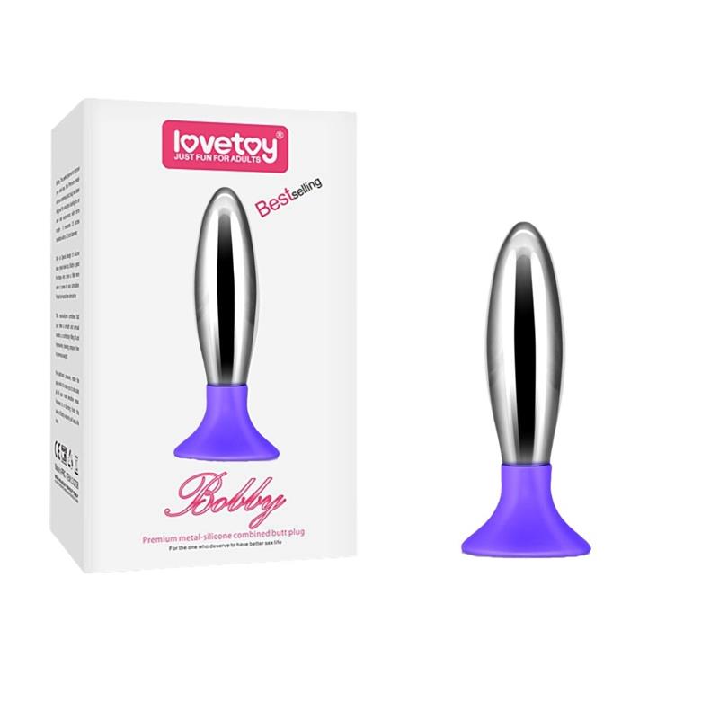 LOVETOY - PLUG ANAL BOBBY METAL Y SILICONA PÚRPURA