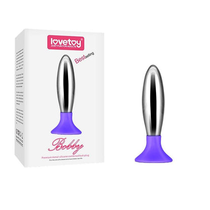 LOVETOY - PLUG ANAL BOBBY METAL Y SILICONA PÚRPURA