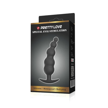 PRETTYLOVE - PLUG ANAL BURBUJAS SILICONA NEGRO