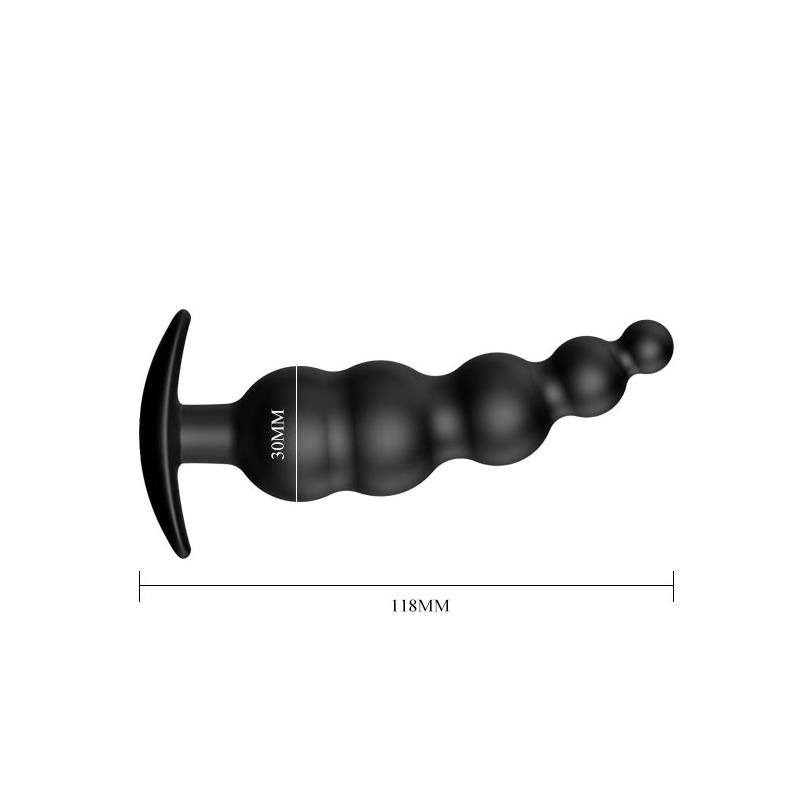 PRETTYLOVE - PLUG ANAL BURBUJAS SILICONA NEGRO