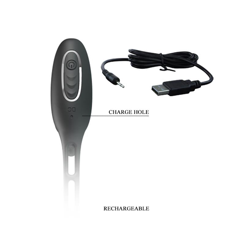 PRETTYLOVE - PLUG ANAL CON ANILLO PARA EL PENE CON VIBRACIÓN