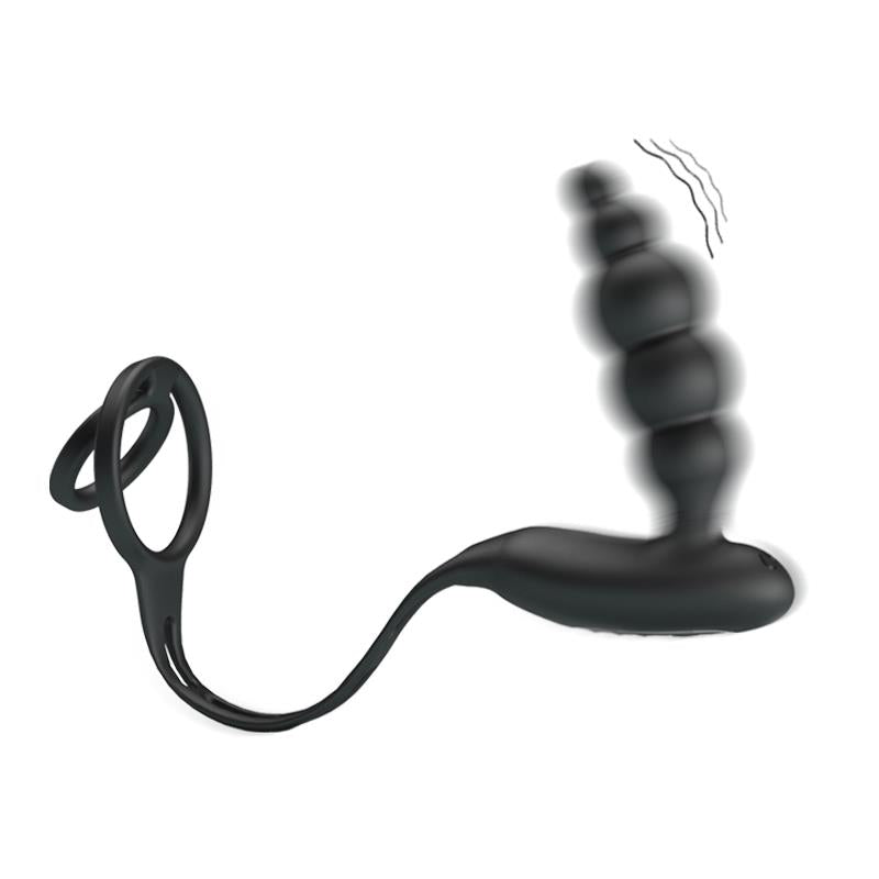 PRETTYLOVE - PLUG ANAL CON ANILLO PARA EL PENE CON VIBRACIÓN