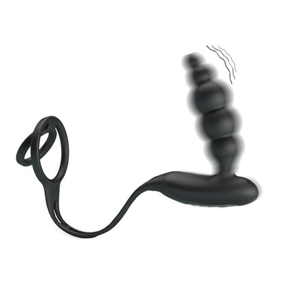 PRETTYLOVE - PLUG ANAL CON ANILLO PARA EL PENE CON VIBRACIÓN