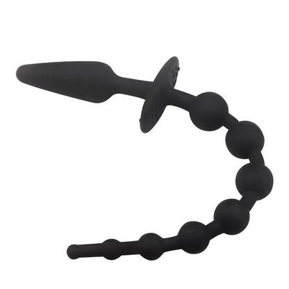 A-GUSTO - PLUG ANAL CON CADENA ANAL SILICONA NEGRO