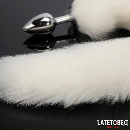 LATETOBED BDSM LINE - PLUG ANAL CON COLA BLANCO 40 CM