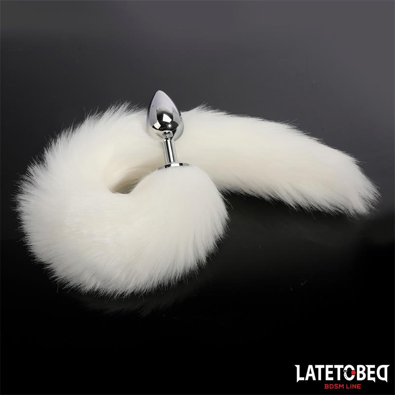 LATETOBED BDSM LINE - PLUG ANAL CON COLA BLANCO 40 CM