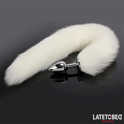 LATETOBED BDSM LINE - PLUG ANAL CON COLA BLANCO 40 CM