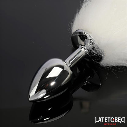 LATETOBED BDSM LINE - PLUG ANAL CON COLA BLANCO 40 CM