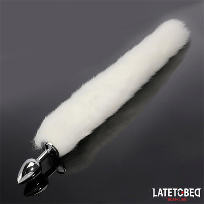 LATETOBED BDSM LINE - PLUG ANAL CON COLA BLANCO 40 CM