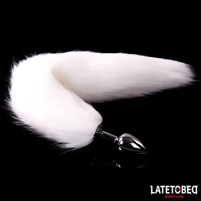 LATETOBED BDSM LINE - PLUG ANAL CON COLA BLANCO 40 CM
