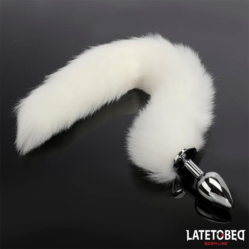 LATETOBED BDSM LINE - PLUG ANAL CON COLA BLANCO 40 CM