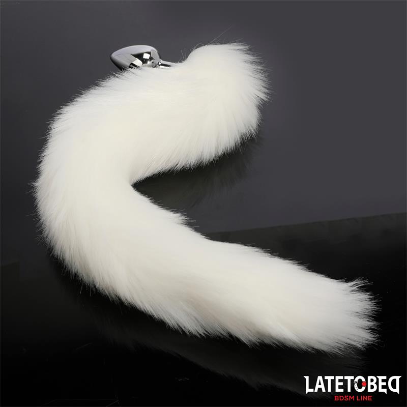 LATETOBED BDSM LINE - PLUG ANAL CON COLA BLANCO 40 CM