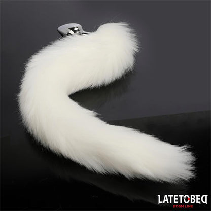 LATETOBED BDSM LINE - PLUG ANAL CON COLA BLANCO 40 CM