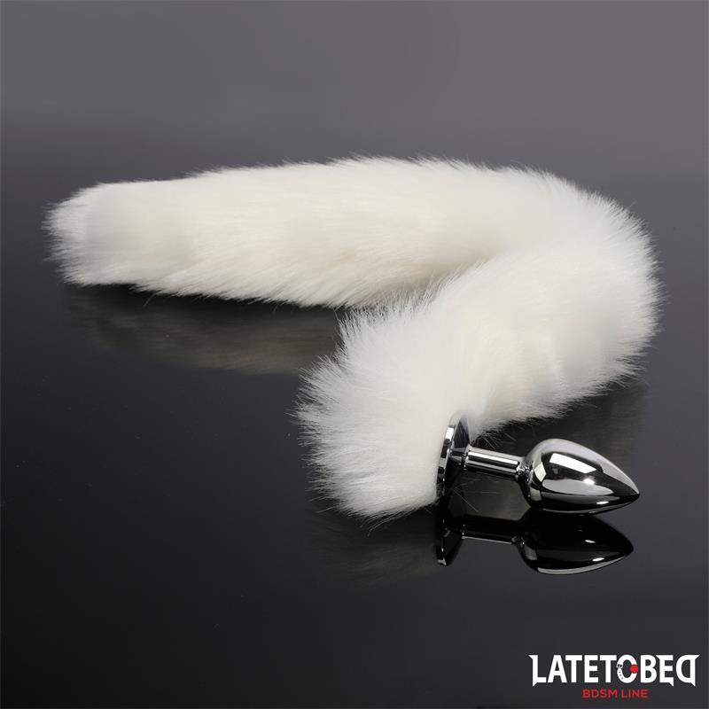 LATETOBED BDSM LINE - PLUG ANAL CON COLA BLANCO 40 CM